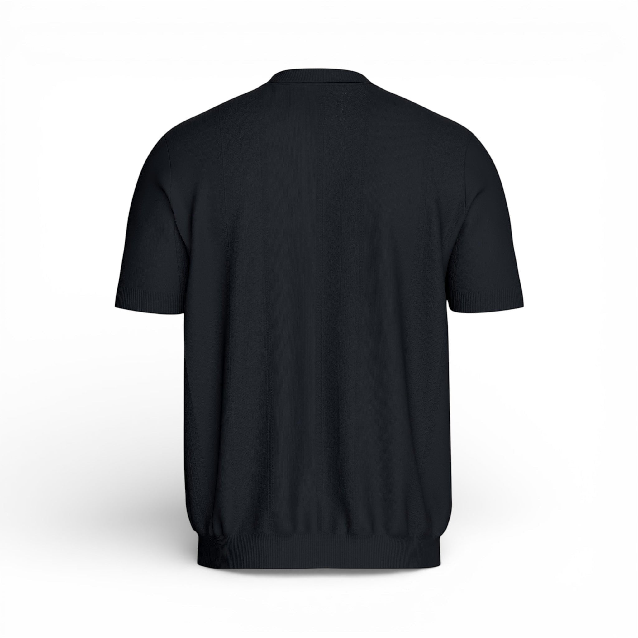 Maison Sarava men's dark navy short-sleeved t-shirt in soft, lightweight Lyocell Cotton with a round neckline.