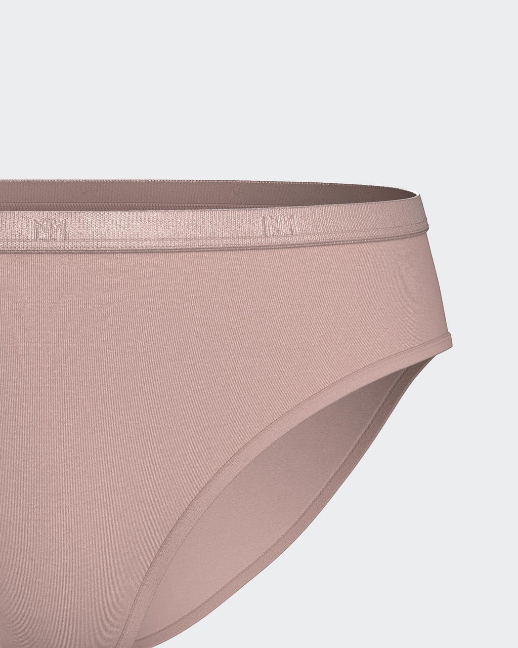 Maison Sarava women's regular waist brief in soft pink Lyocell with elasticated waistband and subtle branding.