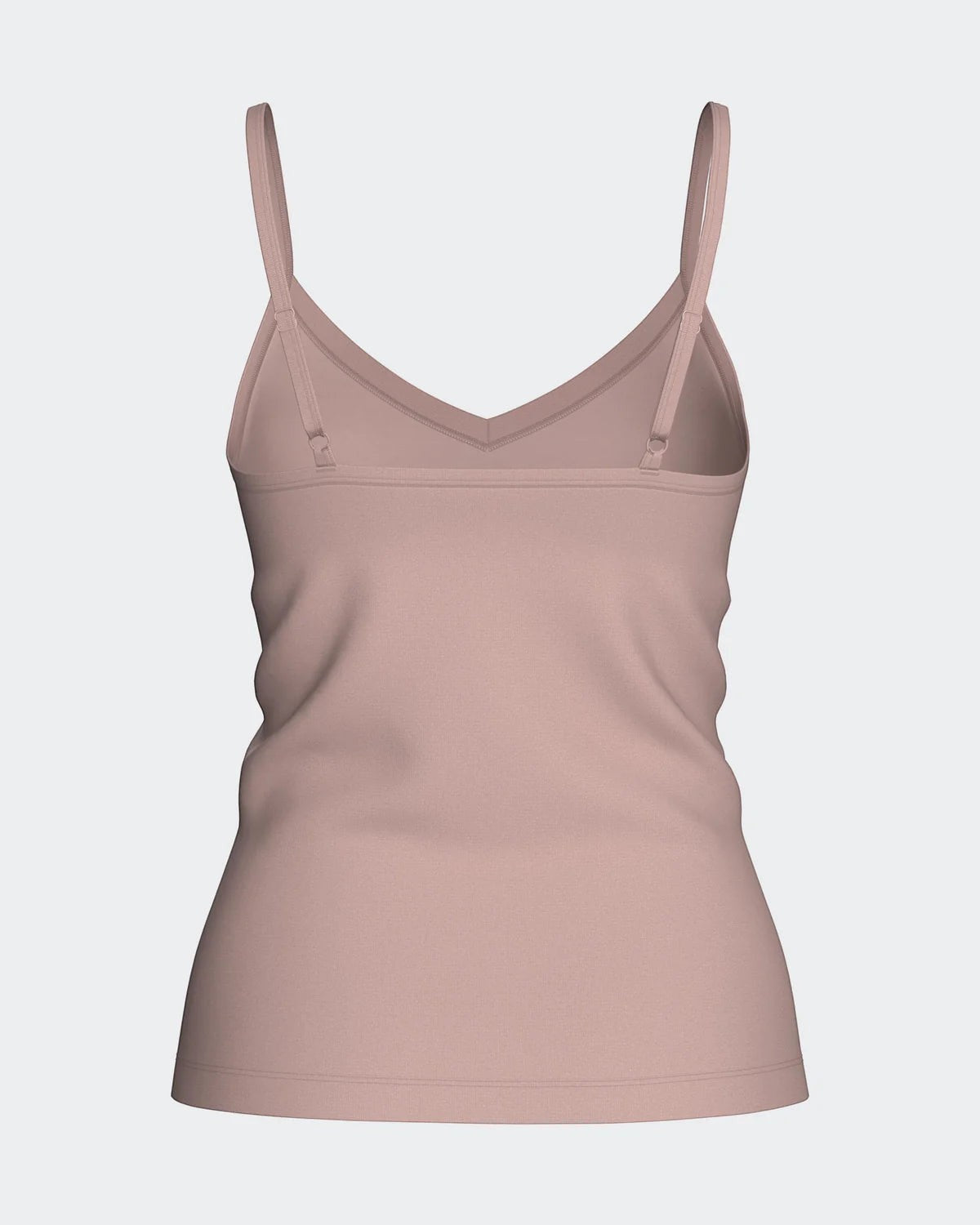 Maison Sarava women's blush pink V-neck tank top with adjustable straps, made from soft TENCEL Lyocell.