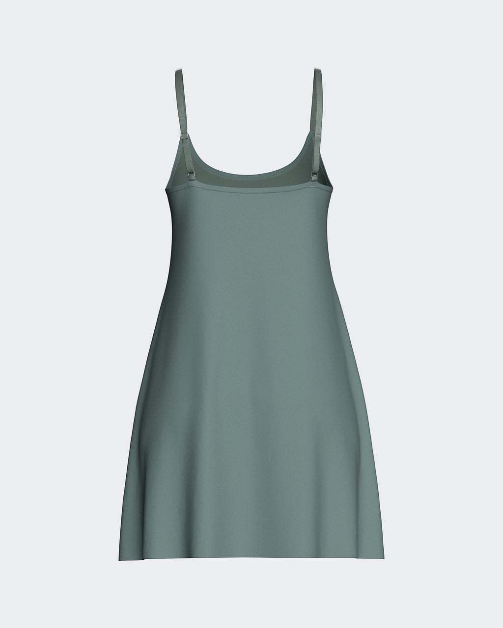 Maison Sarava women's sage green TENCEL™ Lyocell nightdress with adjustable straps and V-neck.