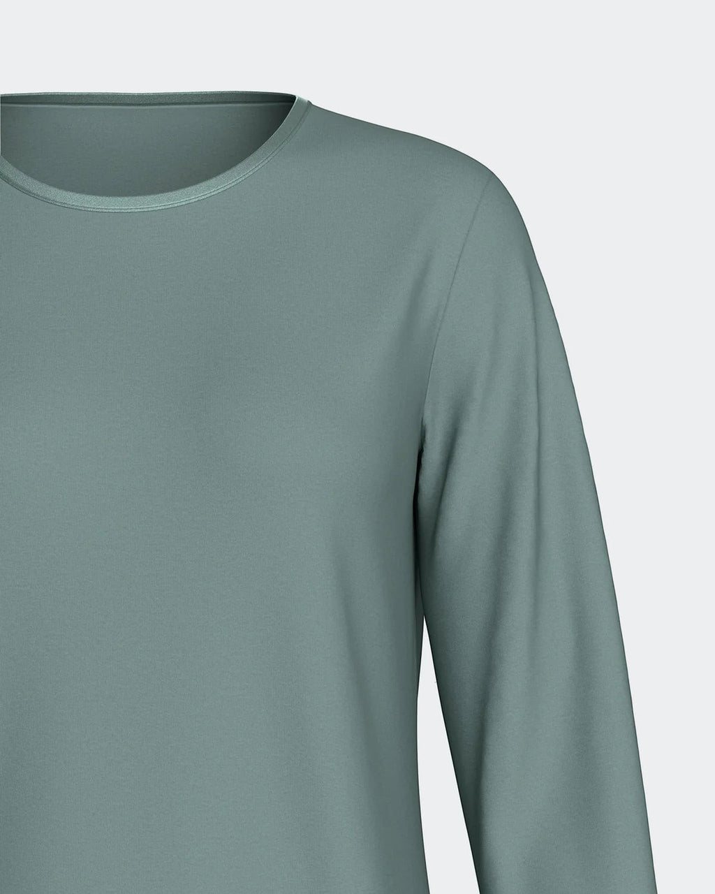 Maison Sarava women's sage green modal long sleeve lounge set top with crew neck.