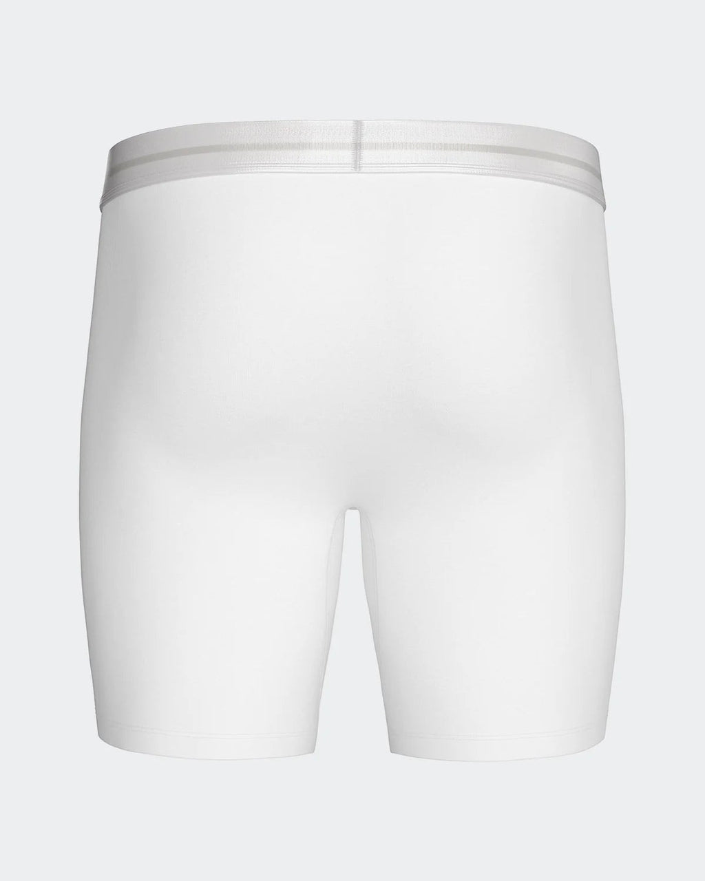 Maison Sarava white cotton stretch long boxer briefs with elastic waistband and comfortable crotch.