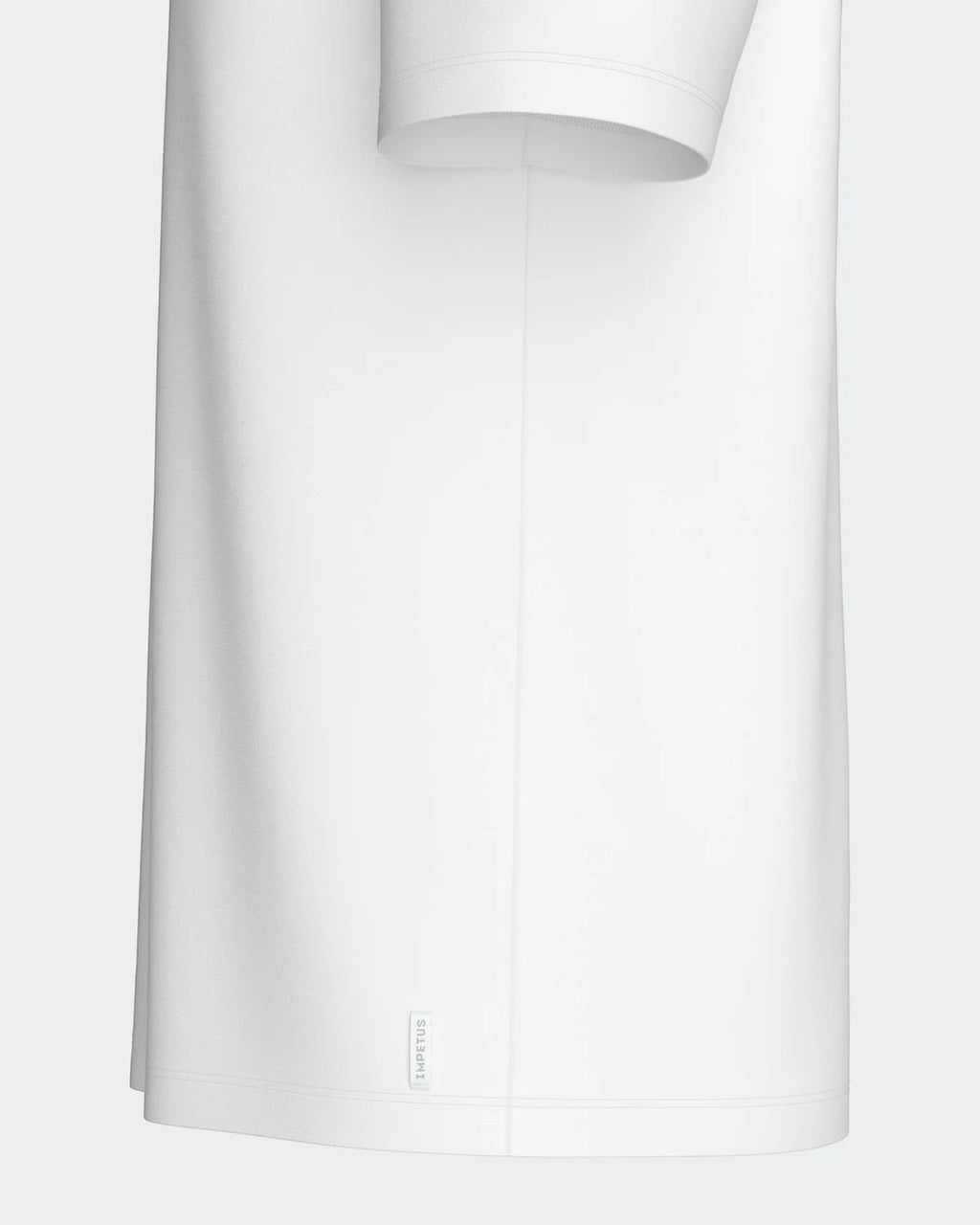 Maison Sarava white cotton crew neck t-shirt with a subtle branded tag on the hem.