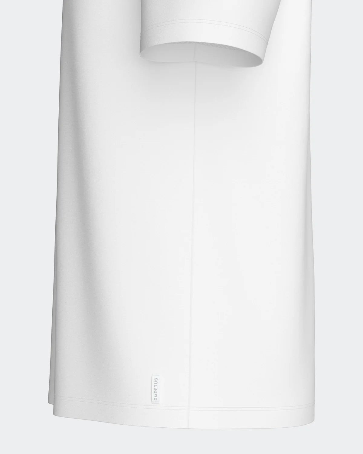 Maison Sarava white cotton crew neck t-shirt with a subtle branded tag on the hem.