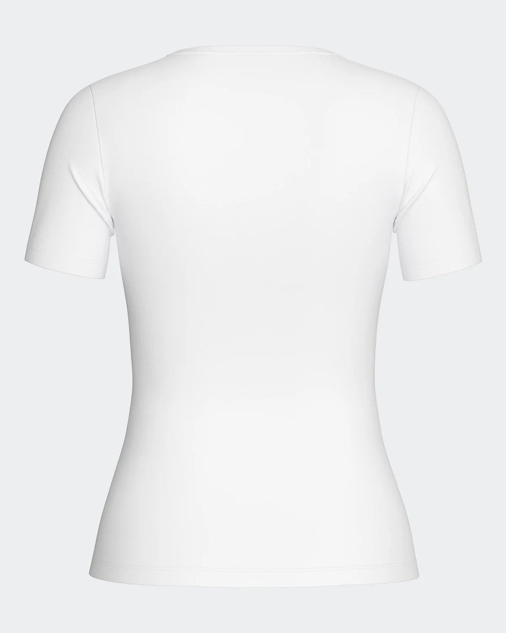 Maison Sarava white V-neck t-shirt with short sleeves, made from a cotton-viscose blend with Outlast® technology.