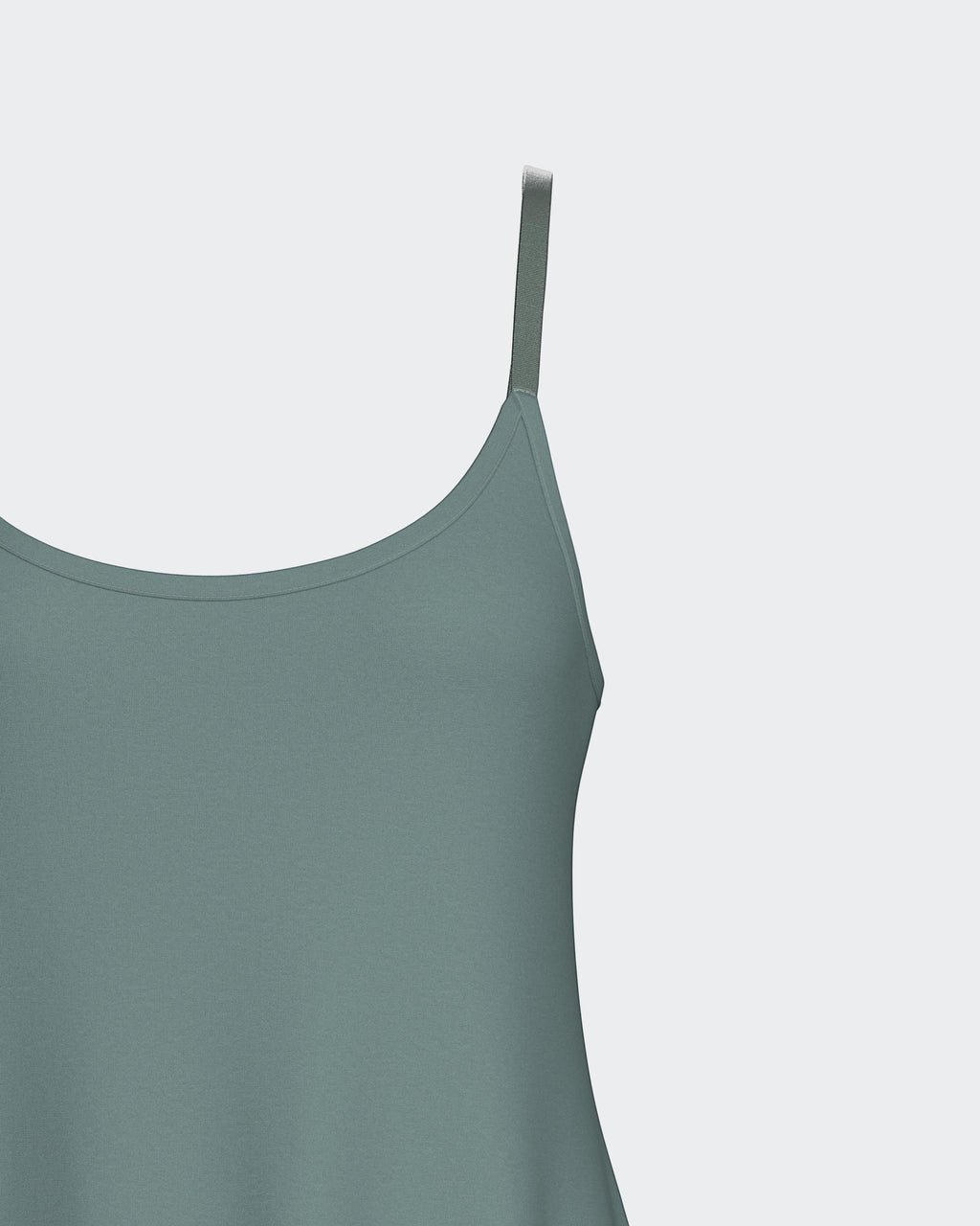 Maison Sarava women's sage green V-neck nightgown with adjustable straps, made from TENCEL™ Lyocell.