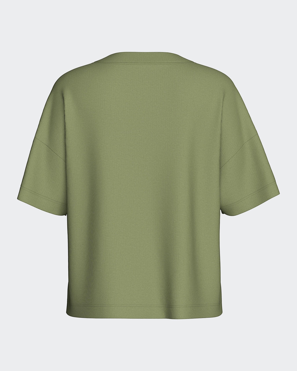 Maison Sarava Women's Relaxed Fit Textured Knit Top in olive green, made from TENCEL™ Modal and elastane.