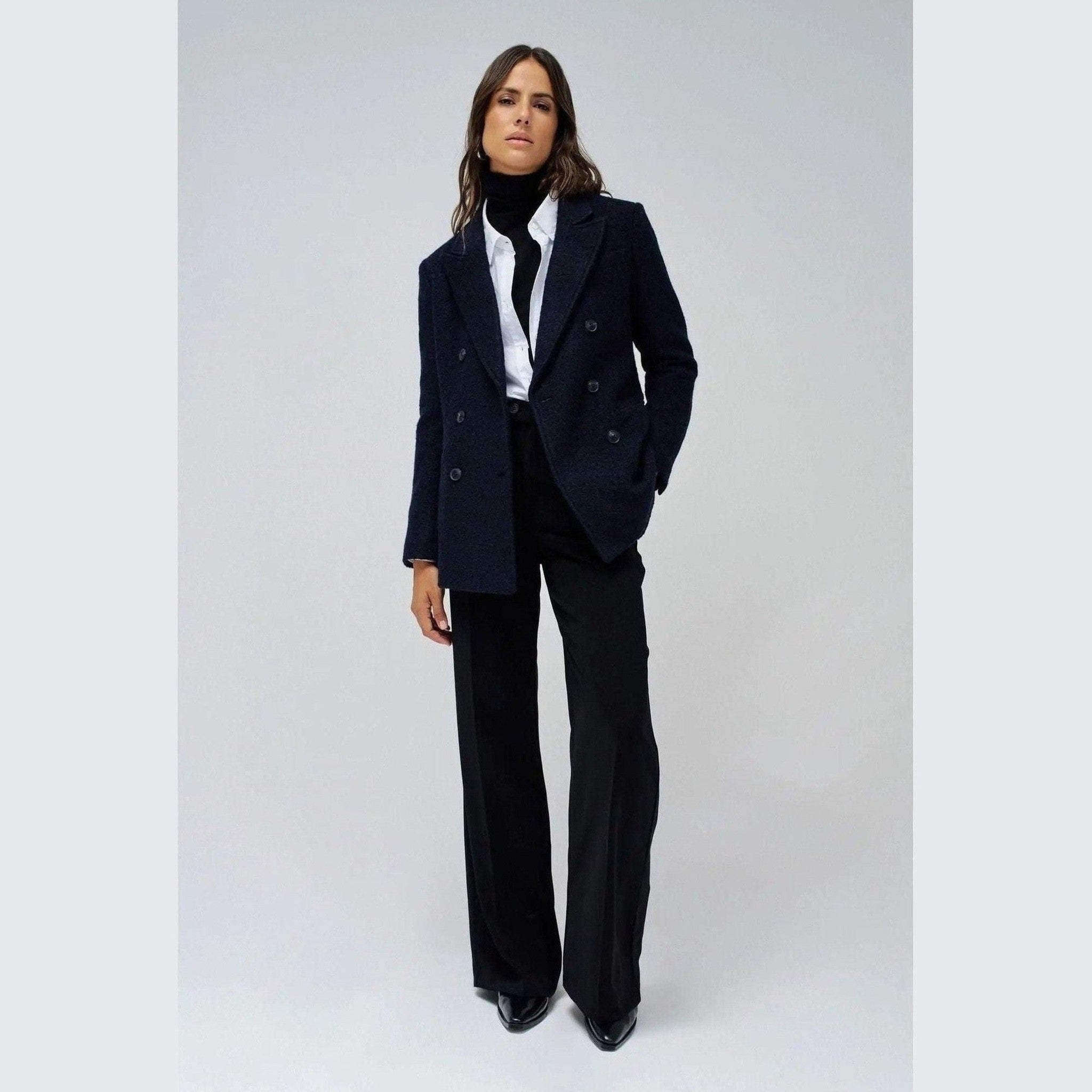 Women's Wool Navy Blazer — Salsa Jeans, Made in Portugal | Maison Sarava Canada