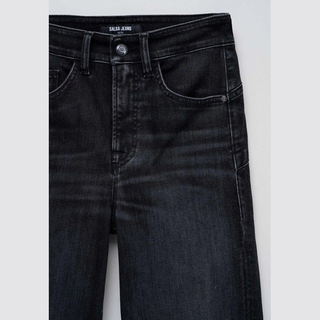 Women's High-Rise Straight-Leg Jeans in Black — Salsa Jeans | Maison Sarava Canada