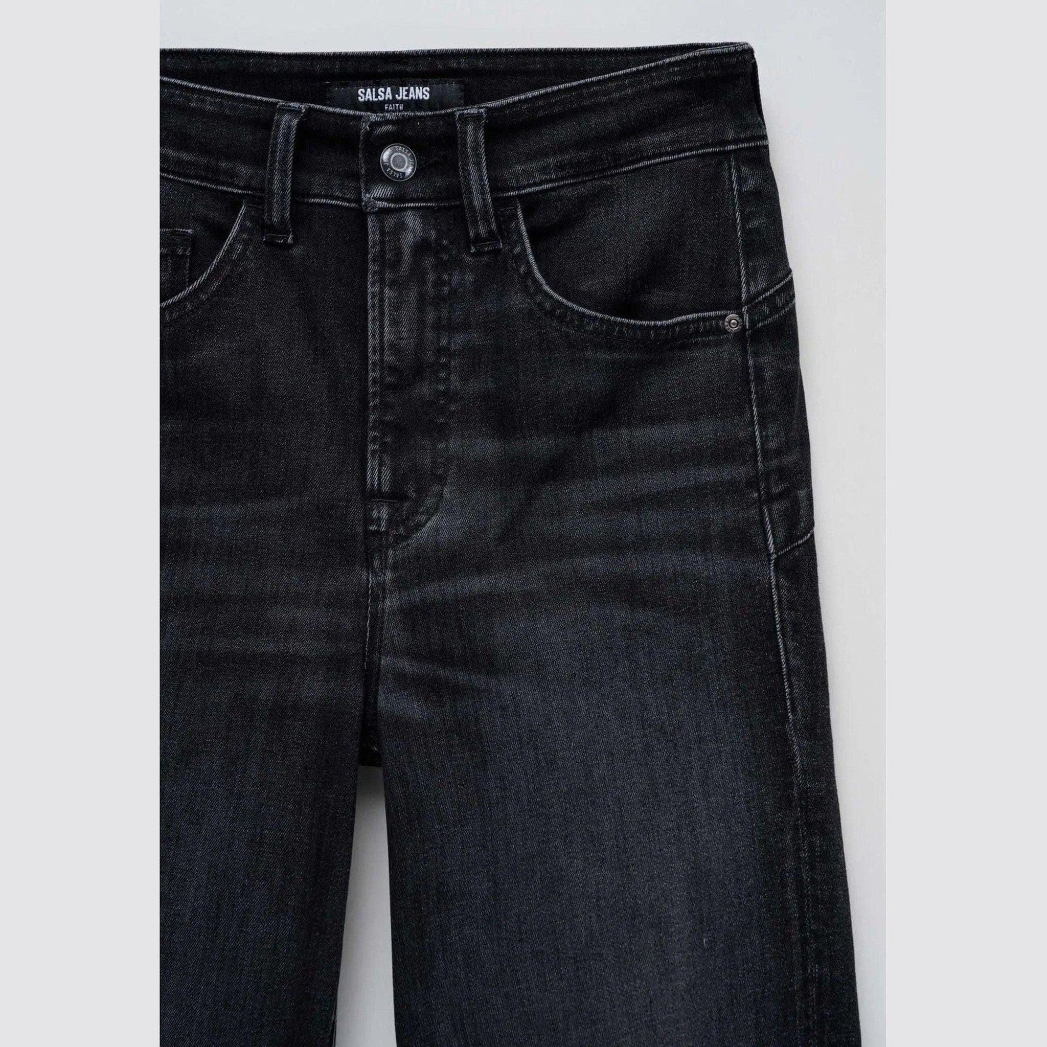 Women's High-Rise Straight-Leg Jeans in Black — Salsa Jeans | Maison Sarava Canada